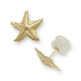 thumbnail image 1 of 14k Yellow Gold StarFish Post Earrings - .3 Grams - Measures 11x11mm Wide, 1 of 2