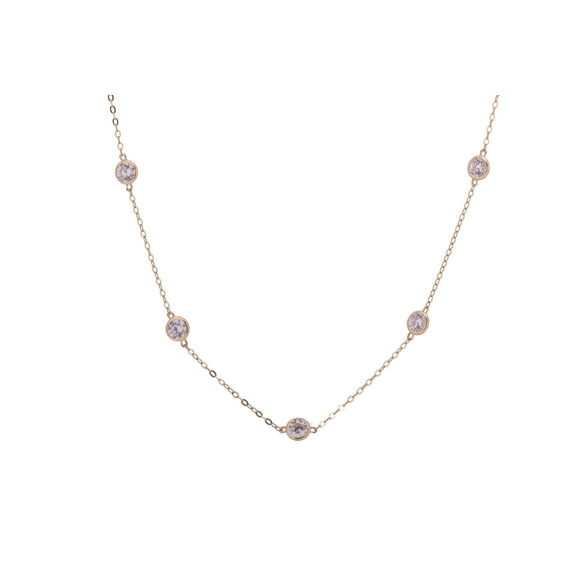 14k Yellow Gold Station Necklace