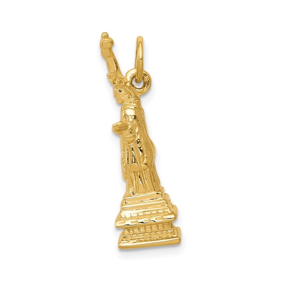 14k Yellow Gold Statue of Liberty Pendant for Women or Unisex, Patriotic Jewelry Symbolizing Freedom and American Pride, New York Monument Necklace Charm