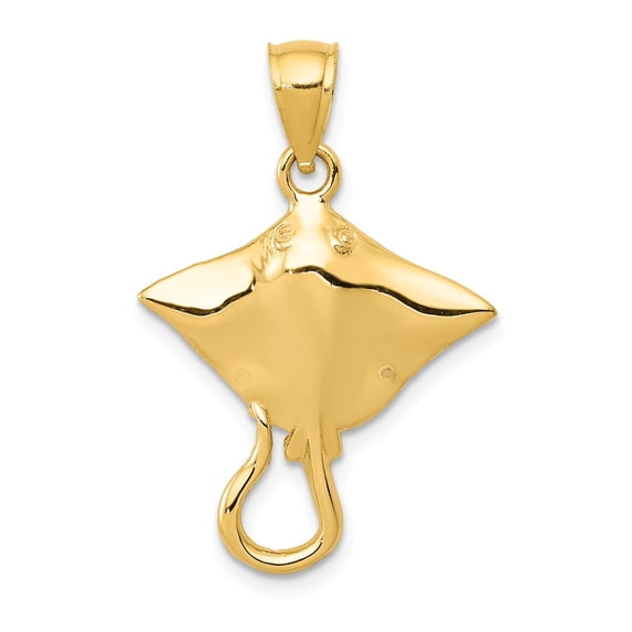 14k Yellow Gold Stingray Pendant