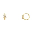 thumbnail image 1 of 14k Yellow Gold Studded Hinge Hoop Huggie Hoop Huggie High Polish Earrings Jewelry Female Unisex, 1 of 3