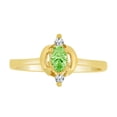 thumbnail image 1 of 14k Yellow Gold, Stylish Modern Style Ring Created Oval Color CZ Synthetic Aug Birthstones, 1 of 3