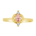 thumbnail image 1 of 14k Yellow Gold, Stylish Modern Style Ring Created Oval Color CZ Synthetic Oct Birthstones, 1 of 3