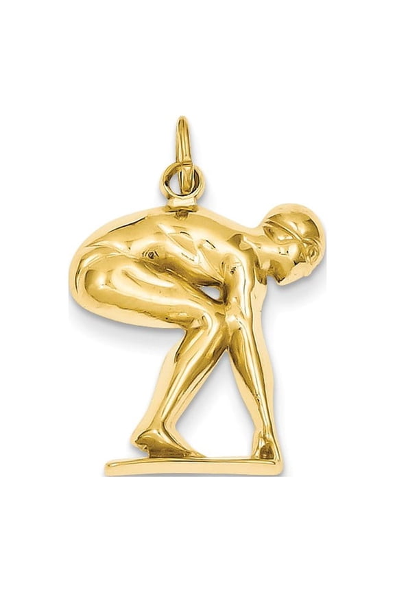 14k Yellow Gold Swimmer/diver Charm