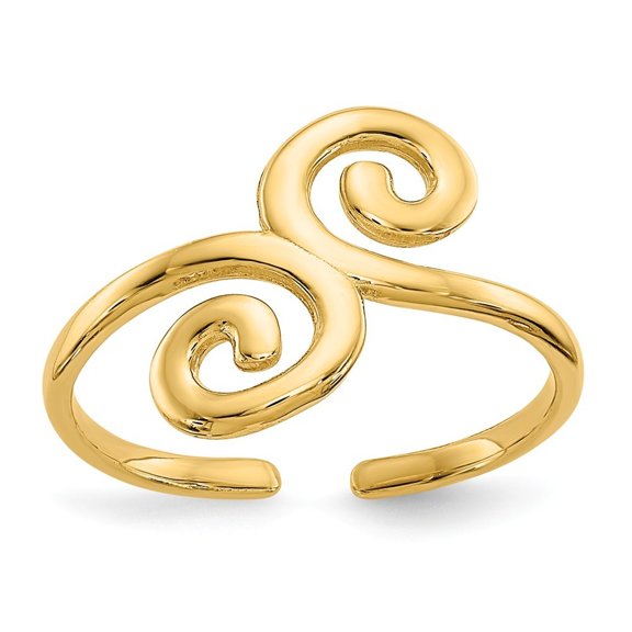 14k Yellow Gold Swirl Toe Ring - .8 Grams