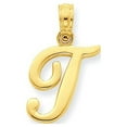 thumbnail image 1 of 14k Yellow Gold T Script Initial Pendant, 1 of 4