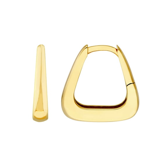 14k Yellow Gold Tapered Squared Off Mini Hoop Earrings Hoop Earring for Women