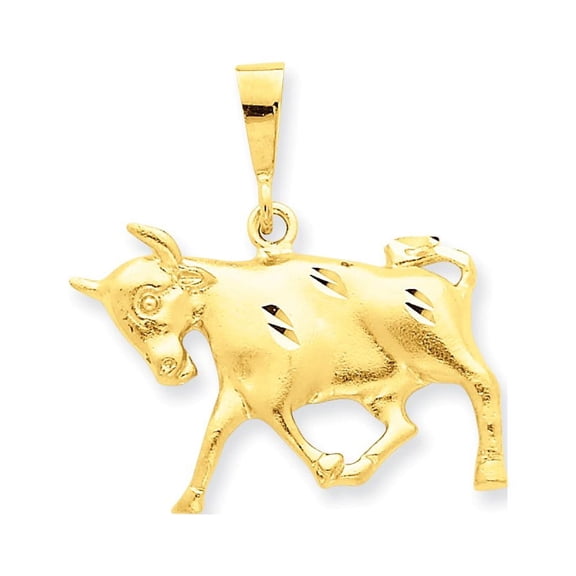 14k Yellow Gold Taurus Zodiac Charm