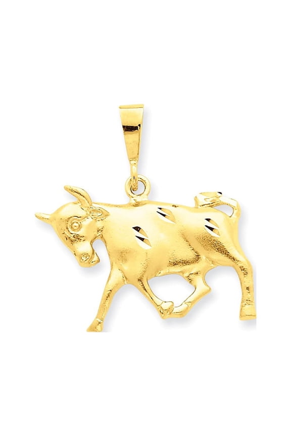 14k Yellow Gold Taurus Zodiac Charm