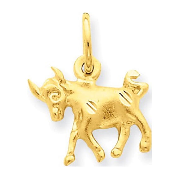 14k Yellow Gold Taurus Zodiac Charm