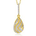 thumbnail image 1 of 14k Yellow Gold Teardrop Diamond Wave Pendant, 1 of 1