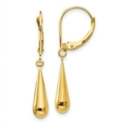 14k Yellow Gold Teardrop Drop Dangle Chandelier Leverback Earrings Lever Back Fine Jewelry For Women Gifts For Her