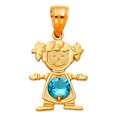 thumbnail image 1 of 14k Yellow Gold December Birthday 12x17mm Pendant Necklace Pendant for Women - 1.0 Grams, 1 of 2