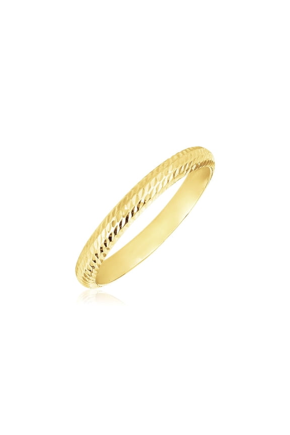 14k Yellow Gold Textured Comfort Fit Wedding Band(2.50 mm)