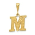 thumbnail image 1 of 14k Yellow Gold Textured Initial M Charm Pendant, 1 of 4