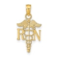 thumbnail image 1 of 14k Yellow Gold Textured Polished Finish R.N Charm Pendant, 1 of 4