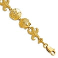 thumbnail image 1 of 14k Yellow Gold Textured Polished Seashore Theme Bracelet 7.25 Inch Lobster Claw 12mm Wide Link Bracelet for Women, 1 of 2