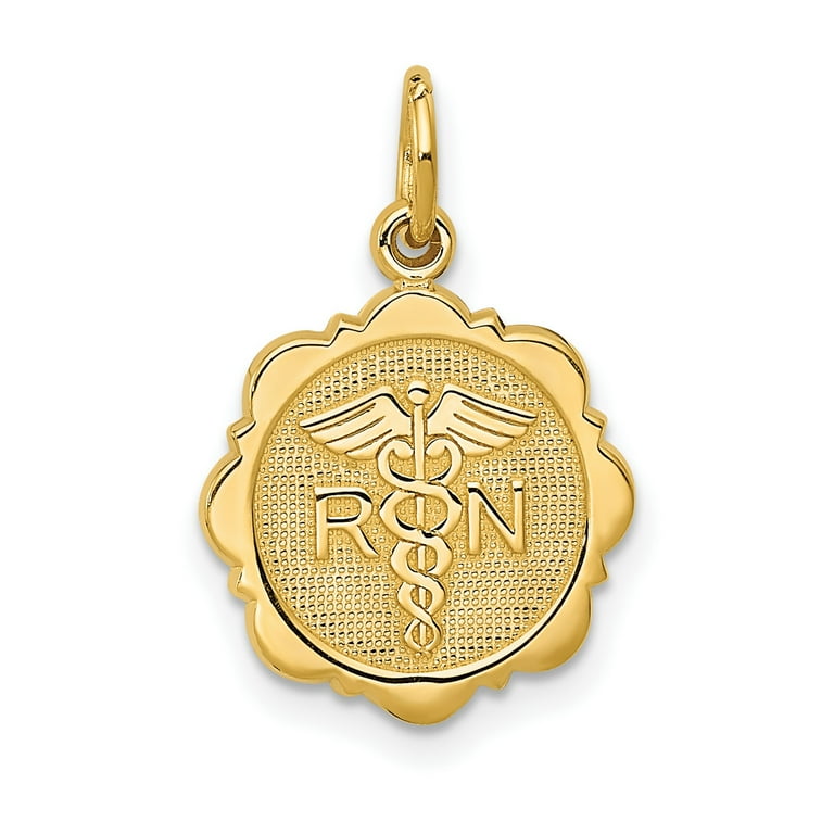 14k Gold RN Nurse 20 x 12mm Charm 14k Gold RN Nurse 20 x 12mm Charm