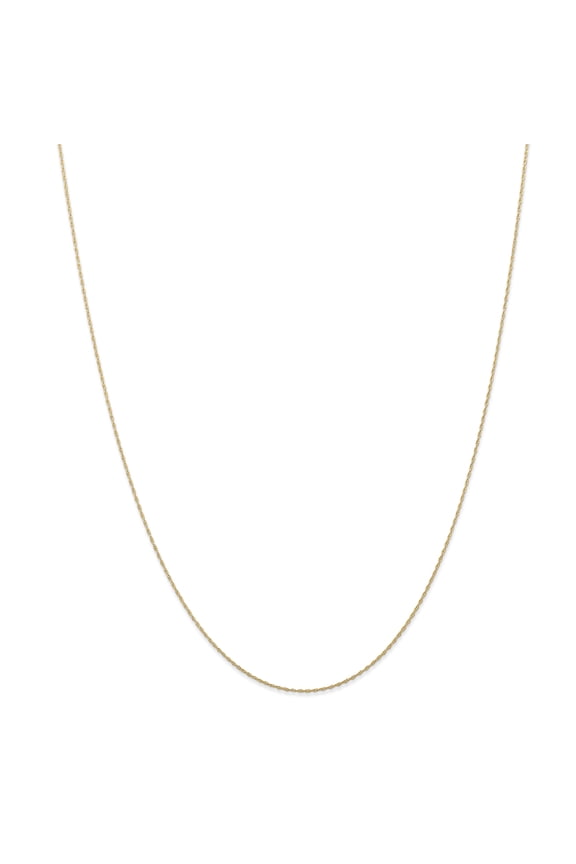 14k Yellow Gold Thin 16in 0.50mm Carded Cable Rope Necklace Chain