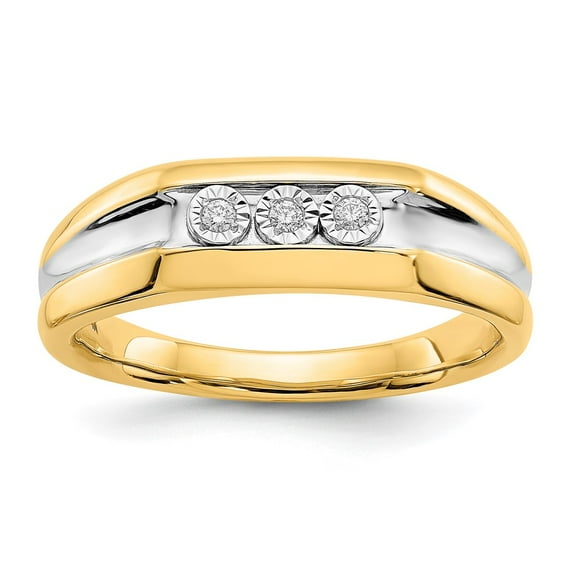 14k with Rhodium Diamond Mens Ring RM5796