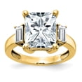 thumbnail image 1 of 14k Yellow Gold Three Stone Engagement Ring Moissanite Size 7 (2.17 cttw.), 1 of 8