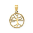 thumbnail image 1 of 14k Yellow Gold Tree of Life Pendant for Women, Openwork Celtic Symbol with Beaded Border, Spiritual Nature-Inspired Medallion Charm Representing Strength Growth and Connection, 1 of 3
