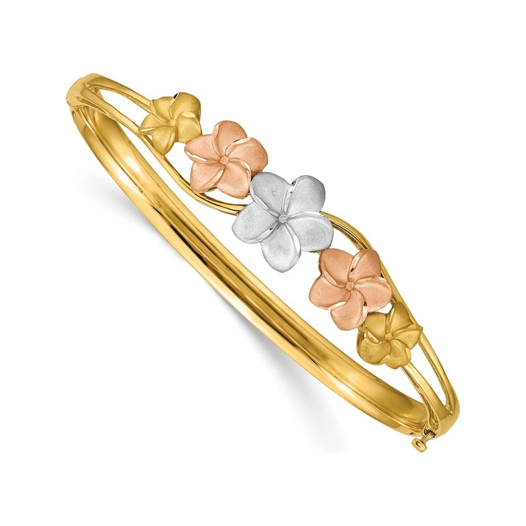 Plumeria bracelet in 14k yellow gold on sale