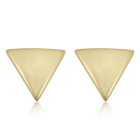 KoolJewelry 14k Yellow Gold Triangle Stud Earrings