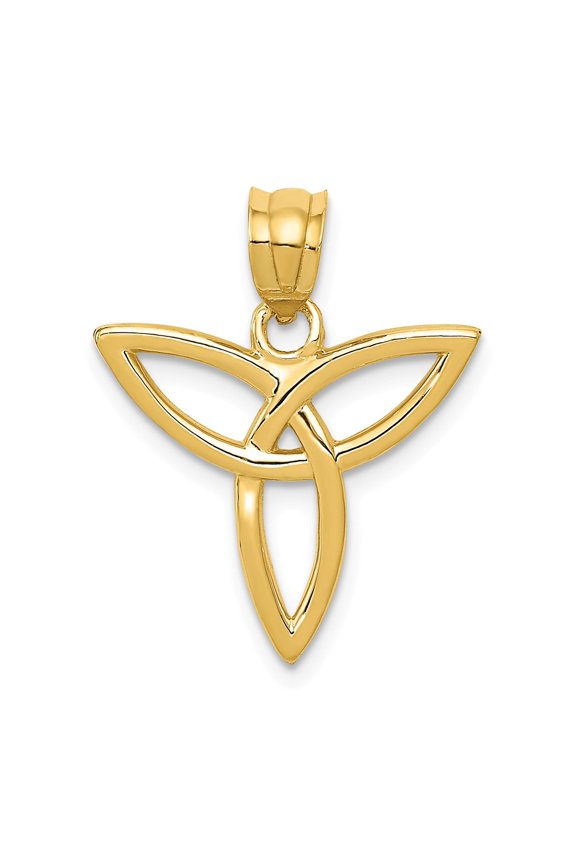 14k Yellow Gold Trinity Symbol Charm Pendant