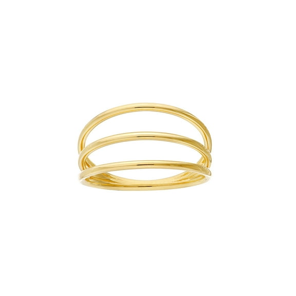 14k Yellow Gold Triple Domed Ring Size 8 Ring for Women