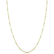 FREMADA KoolJewelry 14k Yellow Gold Tube Bar Station Necklace (1.2mm, 18 inch)