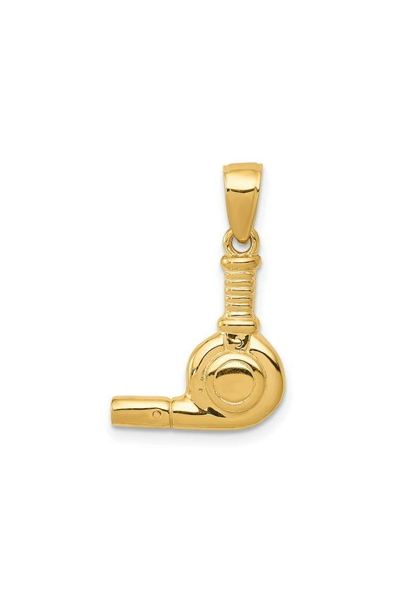 14k Yellow Gold Turbocharger Pendant for Men, Automotive Symbol Necklace Representing Speed, Power, Performance, Car Jewelry for Enthusiasts, Drivers, Mechanics