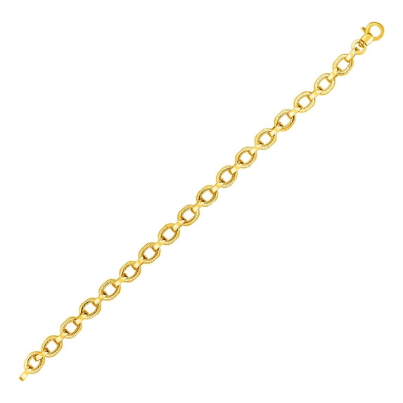 14k Yellow Gold Twisted Link Bracelet 8 in
