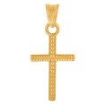 thumbnail image 1 of 14k Yellow Gold Unisex Cross Religious Charm Pendant Necklace 27.2x12.2mm Wide Pendant for Women, 1 of 2