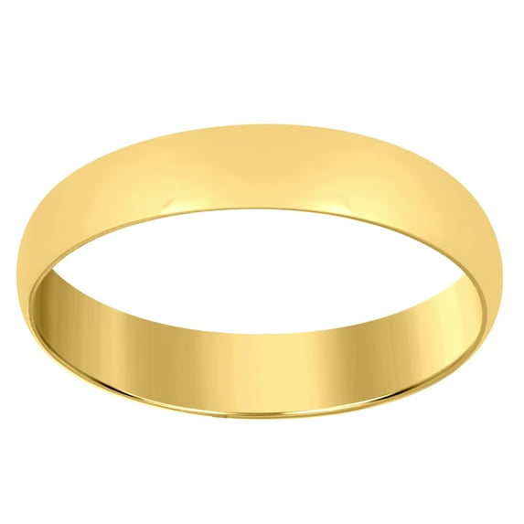 14k Yellow Gold Unisex Dome Regular-Fit 5mm-Size 13 Wedding Engagement Anniversary Band Ring