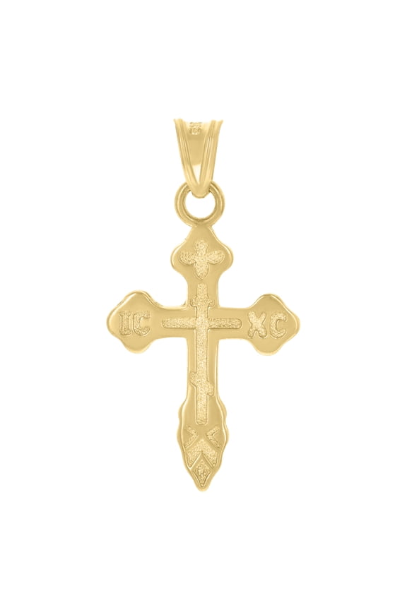 14k Yellow Gold Unisex IC XC Cross Religious Charm Pendant