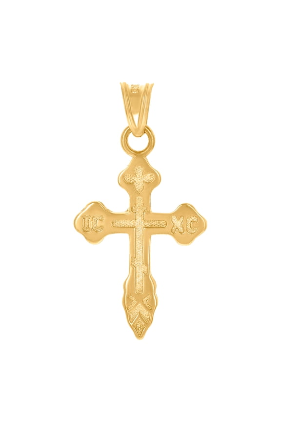 14k Yellow Gold Unisex Ic Xc Cross Religious Charm Pendant Necklace 29.4x15.1mm Wide Pendant for Women
