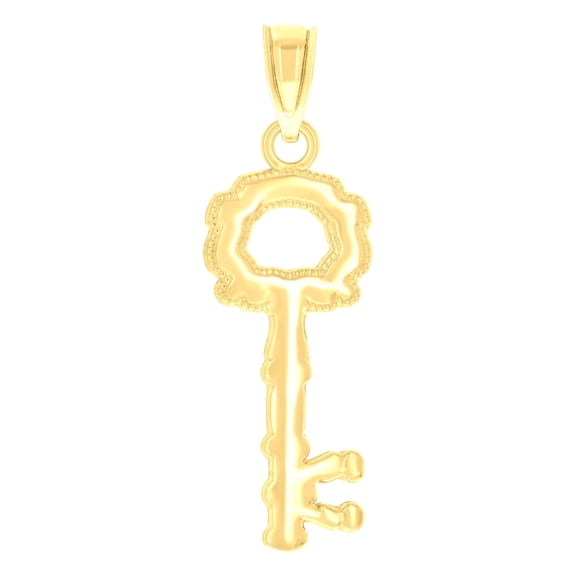 14k Yellow Gold Unisex Key Ht:27.2mm Pendant Charm for Men Women