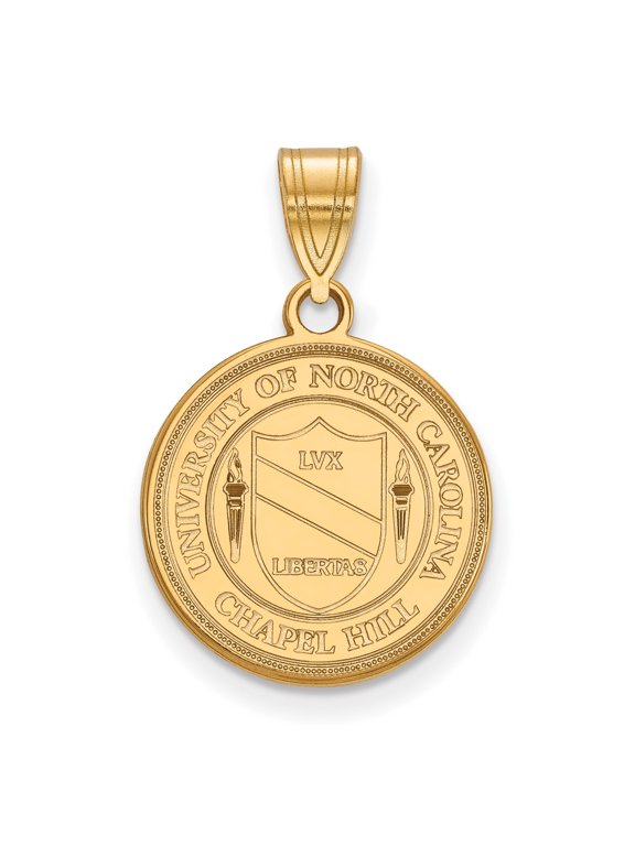 14k Yellow Gold University of North Carolina Seal Pendant Charm, Polished UNC Jewelry