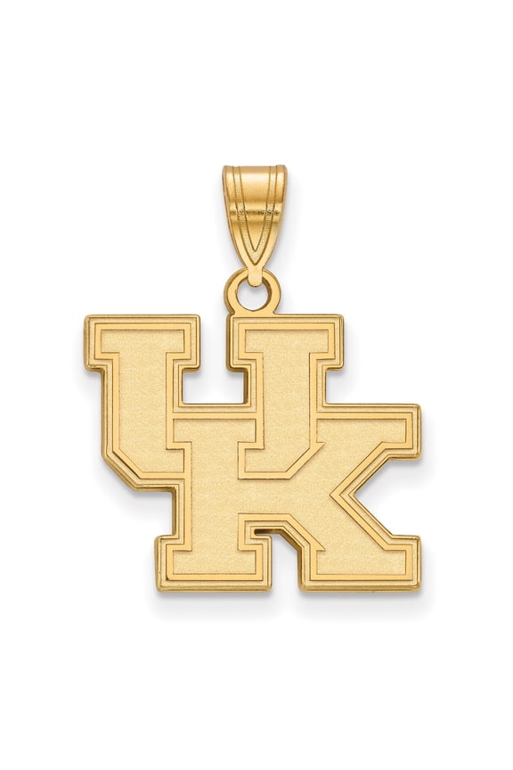 14k Yellow Gold University of Kentucky UK Logo Pendant Necklace for Men and Women, Collegiate Wildcats Jewelry, Alumni School Spirit Accessory