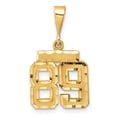 thumbnail image 1 of 14k Yellow Gold Polished Diamond Cut Finish Small Size Number 89 Charm Pendant, 1 of 5