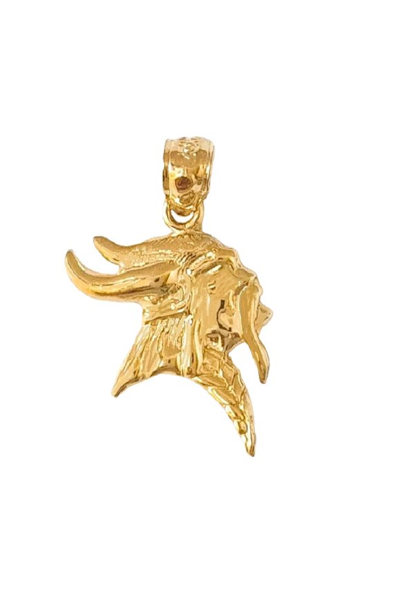 14k Yellow Gold Viking Warrior Pendant