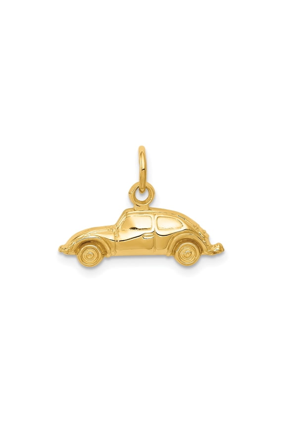 14k Yellow Gold Beetle Car Pendant Charm, Vintage Automotive Jewelry, Unisex, Jewelry Stores Network