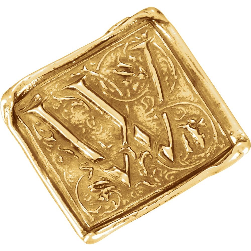 14k Yellow Gold Vintage-Inspired Initial W Metal Fashion Ring Fine ...