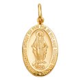 thumbnail image 1 of 14k Yellow Gold Virgin Mary Miraculous Medal Pendant (28mm High), 1 of 2