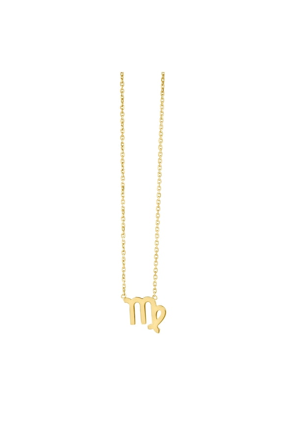 14k Yellow Gold Virgo Necklace With Spring-ring Clasp Jump-ring At 16 Inch .9mm Chain-width 18 Inch Chain Necklace for W