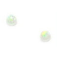 thumbnail image 1 of 14k Yellow Gold White 4mm Simulated Opal Ball Screw-Back Earrings, 1 of 2