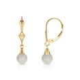 thumbnail image 1 of 14k Yellow Gold White 6x6mm Simulated Opal Ball Drop Leverback Earrings - Measures 26x6mm, 1 of 2