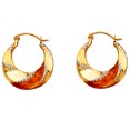thumbnail image 1 of 14k Yellow Gold White Gold and Rose Gold Fancy Hollow Hoop Earrings 18x20mm Hoop Earring for Women, 1 of 2