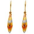 thumbnail image 1 of 14k Yellow Gold White Gold and Rose Gold Hollow Hanging Earrings 6x28mm Stud Earring for Women, 1 of 2
